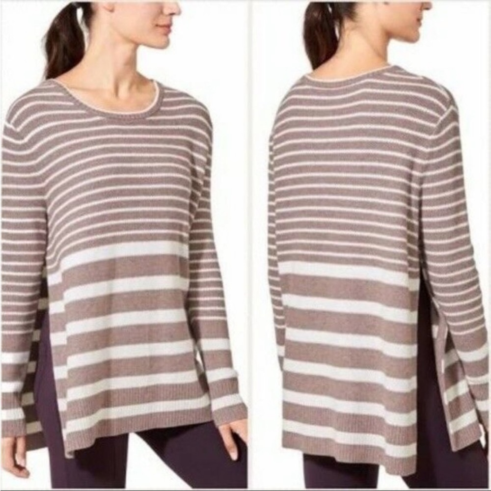 Athleta Kennewick Striped Side Silt Long Sleeve Merino Wool Sweater Size Small